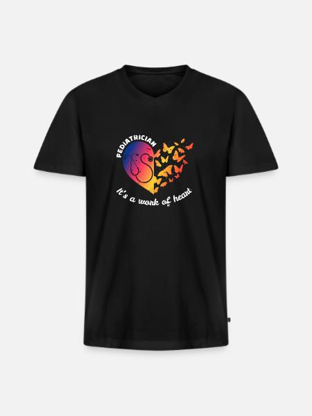 Kinderkrankenschwester Shirt Geschenk - Männer Premium Bio T-Shirt mit V-Ausschnitt - Schwarz
