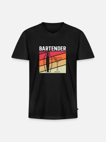 Bartender Shirt Gift - Men's Premium Organic T-shirt with V-neck - black