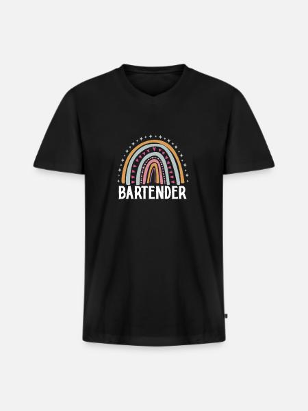 Bartender Shirt Gift - Men's Premium Organic T-shirt with V-neck - black