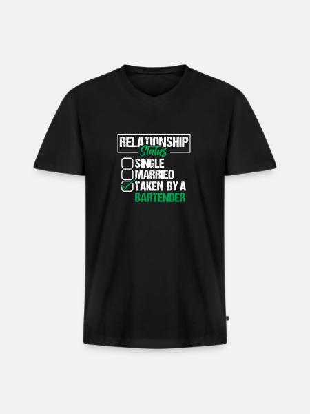 Bartender Relationship Status Shirt - Men's Premium Organic T-shirt with V-neck - black