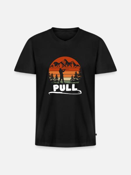 Pull Tontaubenschießen Shirt Geschenk - Männer Premium Bio T-Shirt mit V-Ausschnitt - Schwarz
