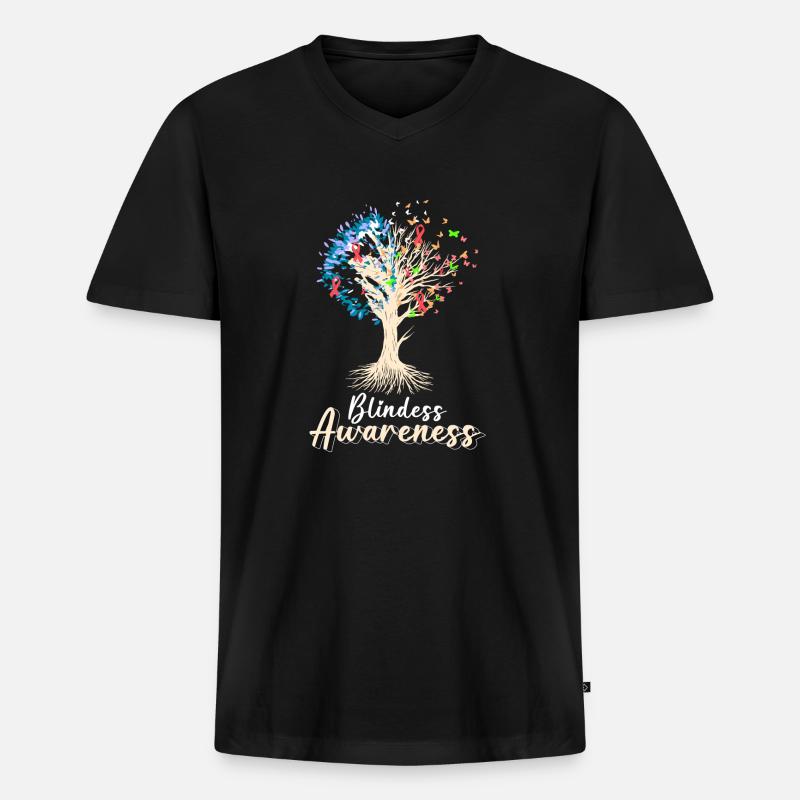 Conscience de l’aveuglement - T-shirt encolure en V Premium bio Homme - noir