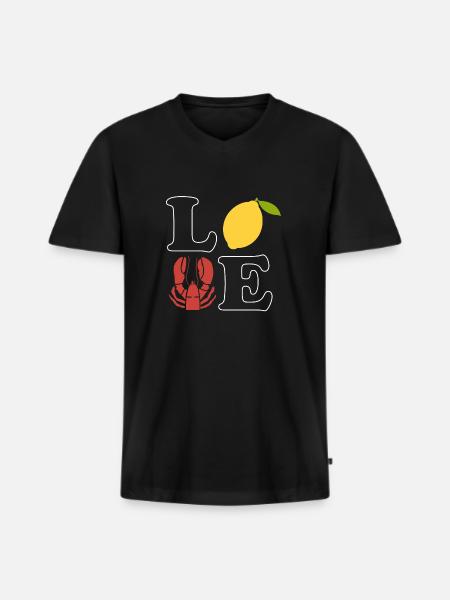 Love Crawfish Shirt Gift - Men's Premium Organic T-shirt with V-neck - black