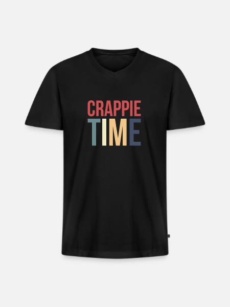 Crappie Time Shirt Gift - Men's Premium Organic T-shirt with V-neck - black
