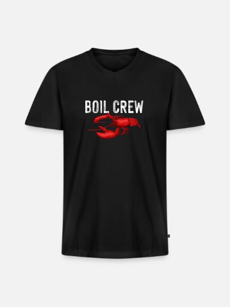 Boil Crew Shirt Gift - Men's Premium Organic T-shirt with V-neck - black