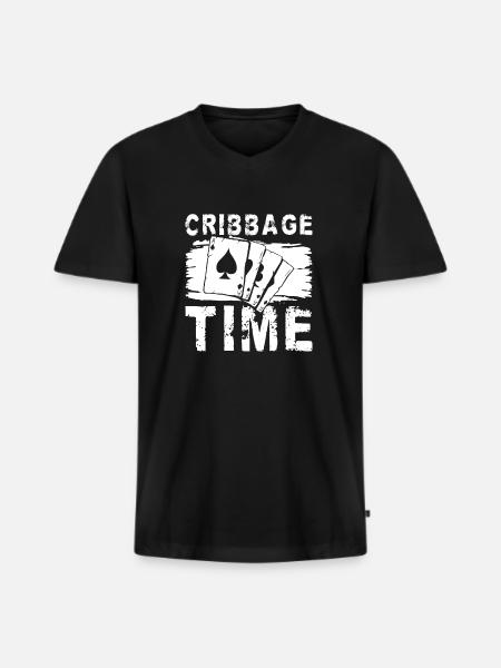 Cribbage Time Shirt Gift - Men's Premium Organic T-shirt with V-neck - black