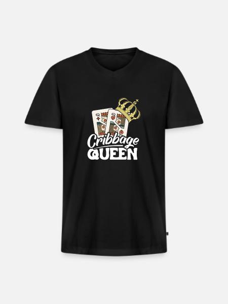 Cribbage Queen Shirt Gift - Men's Premium Organic T-shirt with V-neck - black