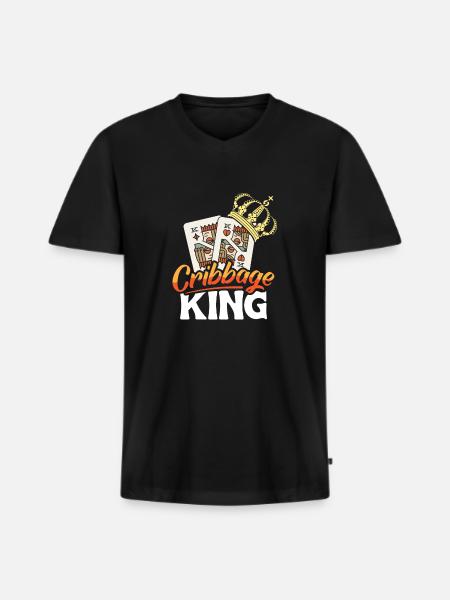 Cribbage King Shirt Gift - Men's Premium Organic T-shirt with V-neck - black