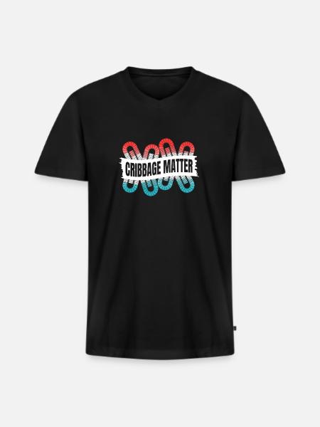 Cribbage Matter Shirt Gift - Men's Premium Organic T-shirt with V-neck - black