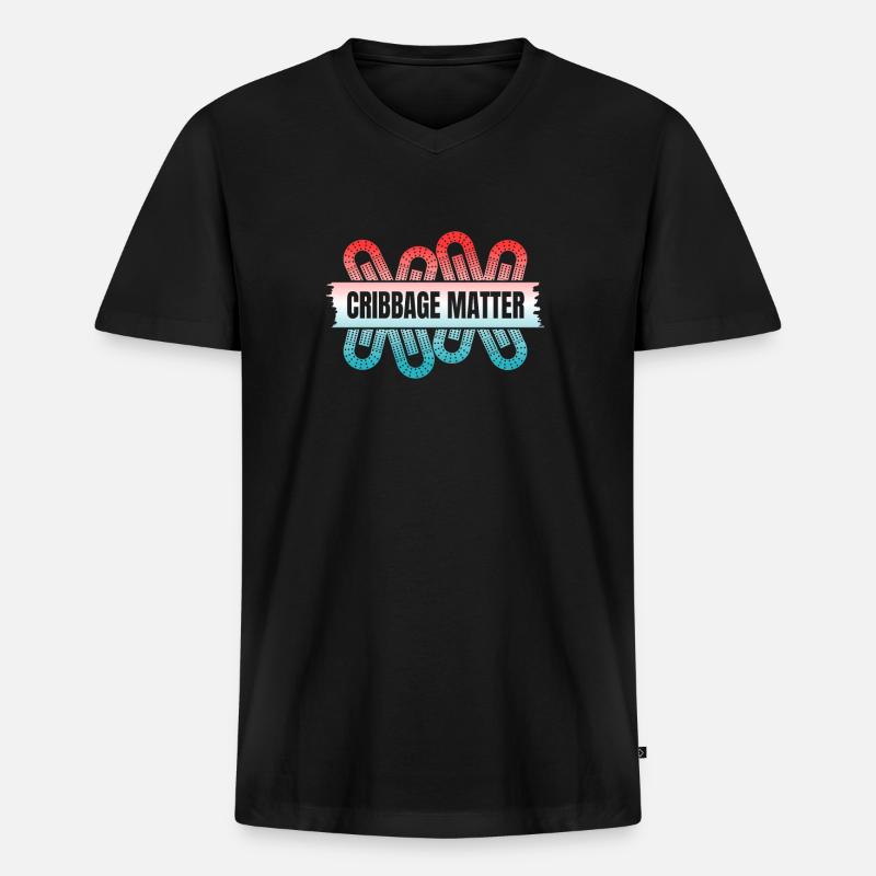 Cribbage Matter Shirt Gift - Men's Premium Organic T-shirt with V-neck - black