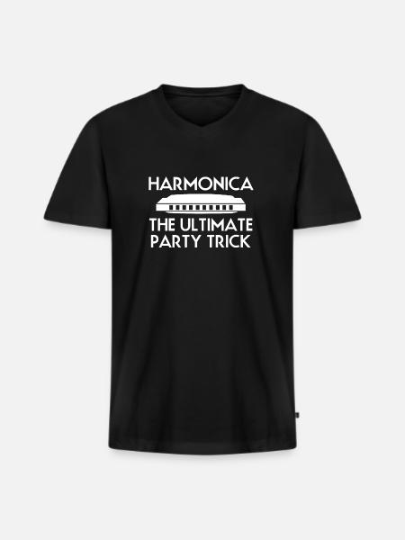 Harmonica Harmonica Slogan Shirt - Men's Premium Organic T-shirt with V-neck - black