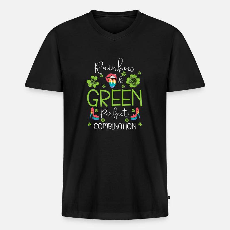 LGBT St. Patricks Day Shirt - Männer Premium Bio T-Shirt mit V-Ausschnitt - Schwarz