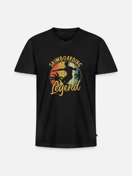 Skimboarding Legend Shirt Gift - Men's Premium Organic T-shirt with V-neck - black