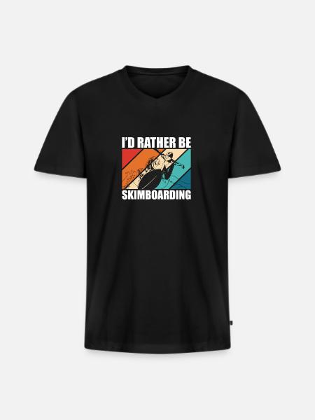Id Rather Be Skimboarding - Men's Premium Organic T-shirt with V-neck - black