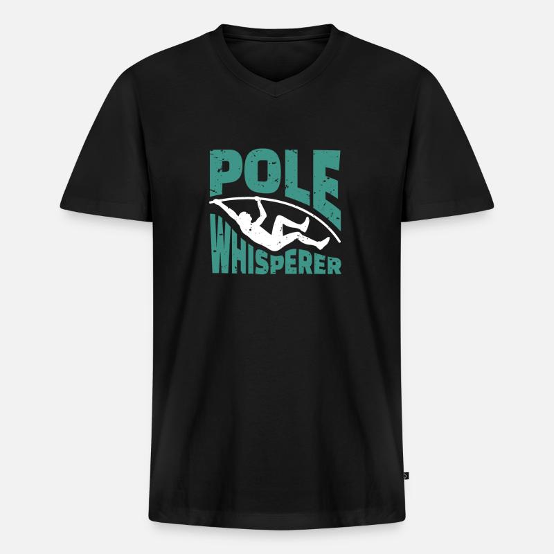 Pole Whisperer Shirt Geschenk - Männer Premium Bio T-Shirt mit V-Ausschnitt - Schwarz