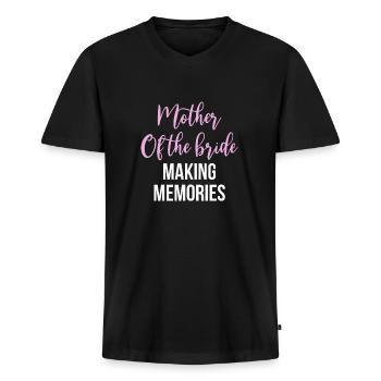 Mother Of The Bride Making Memories - Men's Premium Organic T-shirt with V-neck - black - Front - Nico (187cm)