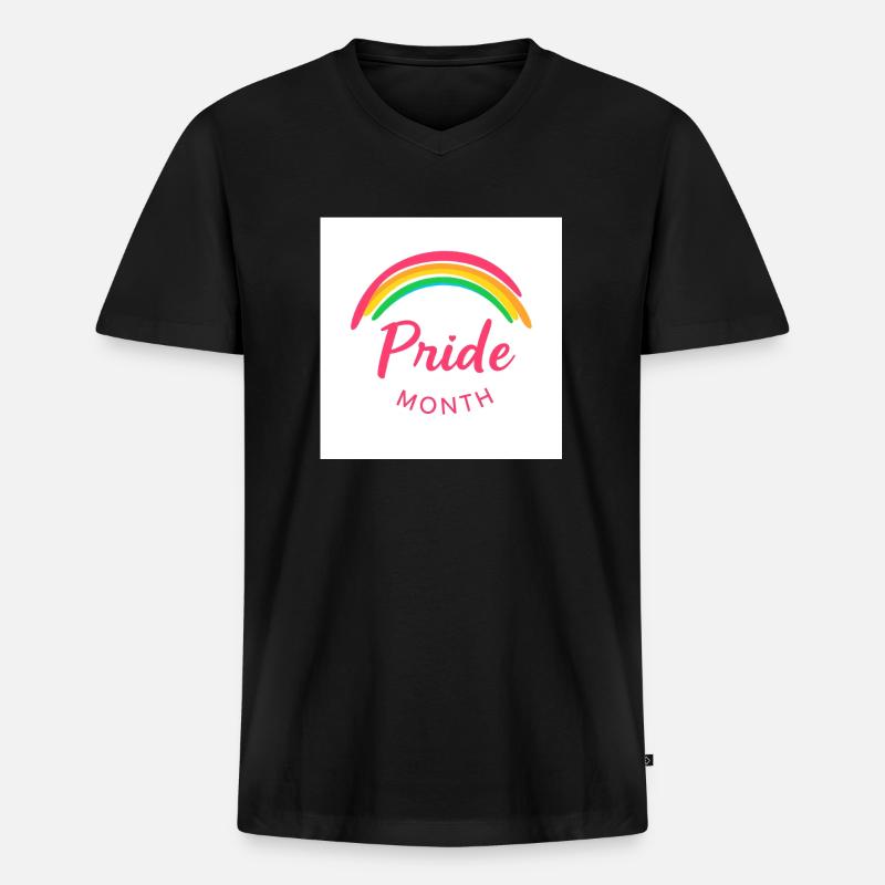 Pride - Männer Premium Bio T-Shirt mit V-Ausschnitt - Schwarz