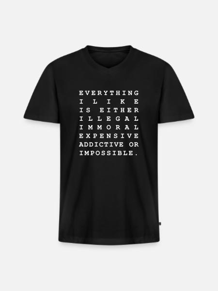 Everything I Like - Men's Premium Organic T-shirt with V-neck - black