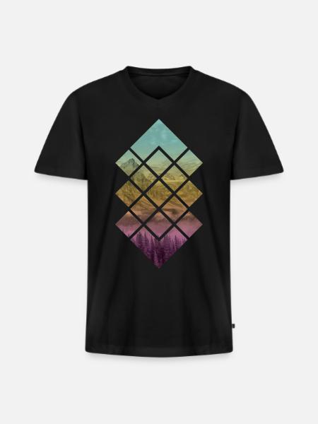 Landscape mode - Men's Premium Organic T-shirt with V-neck - black