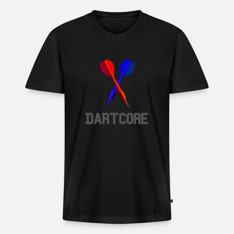 Dartcore - Männer Premium Bio T-Shirt mit V-Ausschnitt - Schwarz