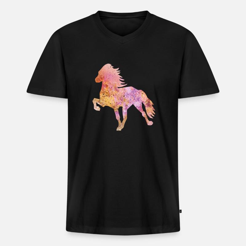 Tölter "Splash" - Männer Premium Bio T-Shirt mit V-Ausschnitt - Schwarz