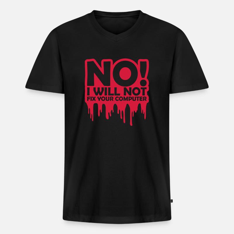 not fix your computer - Männer Premium Bio T-Shirt mit V-Ausschnitt - Schwarz
