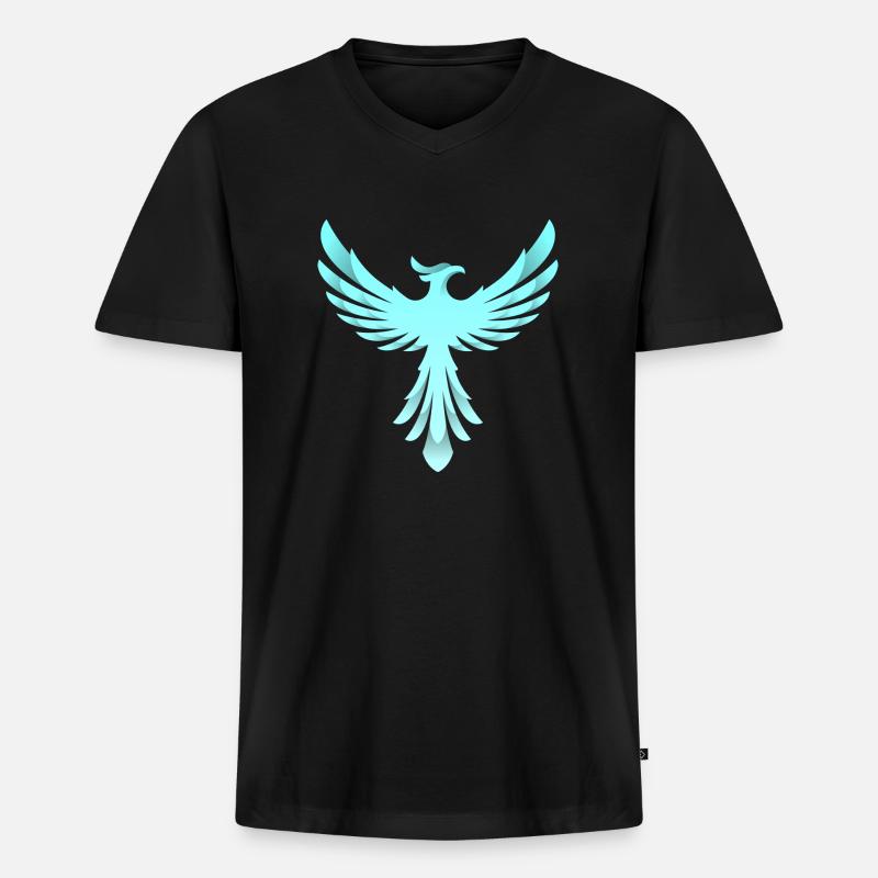 Phoenix Logo - Männer Premium Bio T-Shirt mit V-Ausschnitt - Schwarz