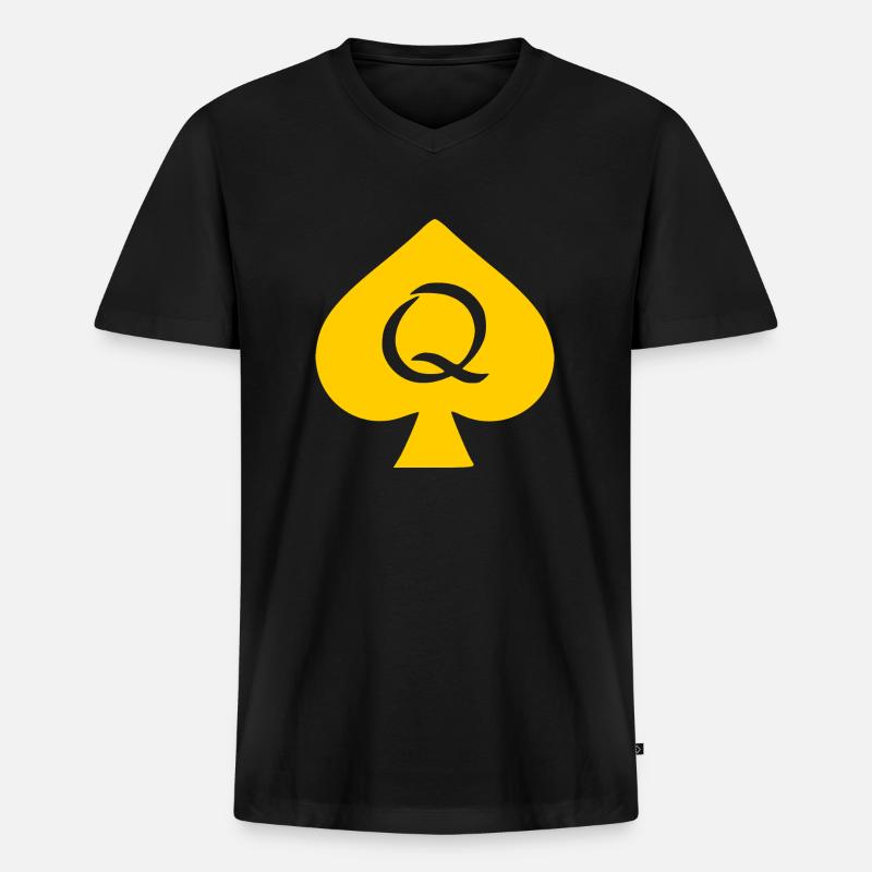 PIK-DAME - Männer Premium Bio T-Shirt mit V-Ausschnitt - Schwarz
