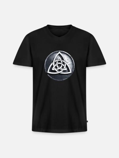 celtic triquetra - Men's Premium Organic T-shirt with V-neck - black