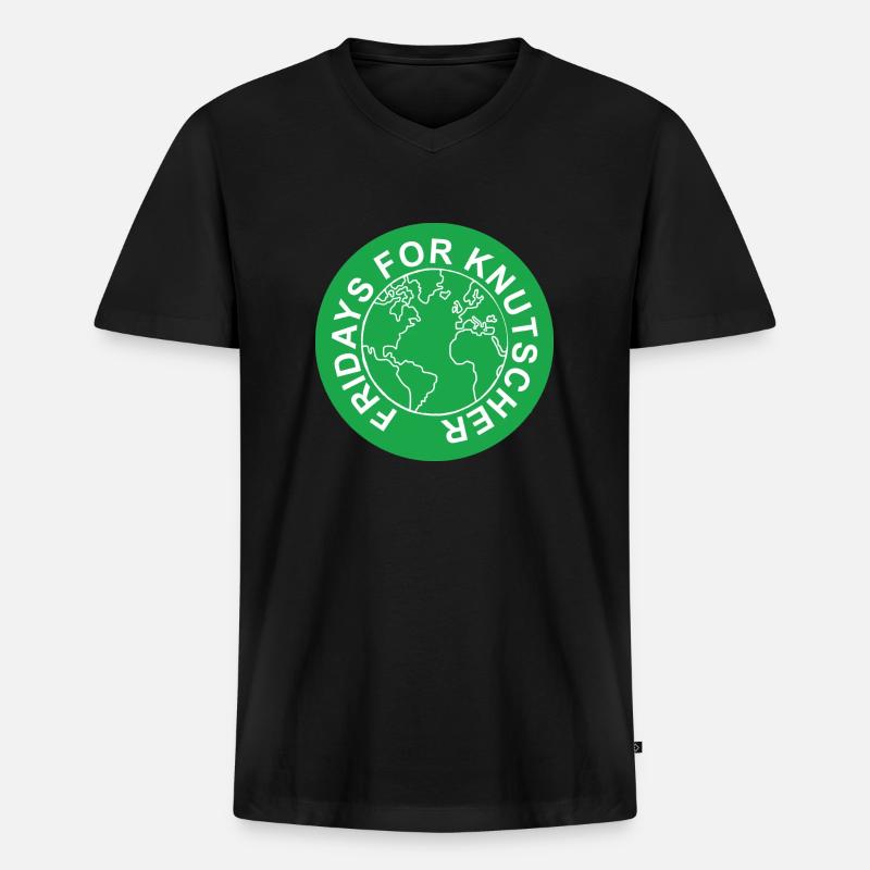 Fridays for Knutscher - Männer Premium Bio T-Shirt mit V-Ausschnitt - Schwarz