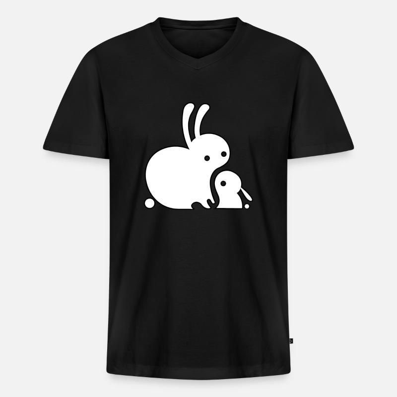 Hasen Hässchen Rabbit - Männer Premium Bio T-Shirt mit V-Ausschnitt - Schwarz