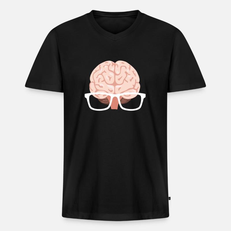 Nerd - Männer Premium Bio T-Shirt mit V-Ausschnitt - Schwarz