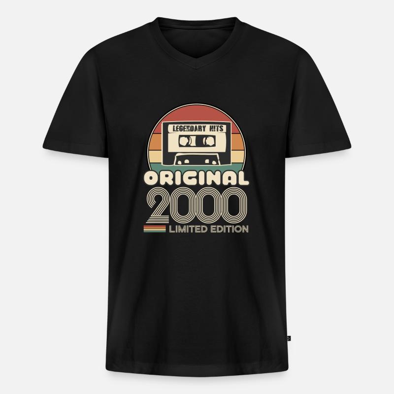 Jahr 2000 - Männer Premium Bio T-Shirt mit V-Ausschnitt - Schwarz