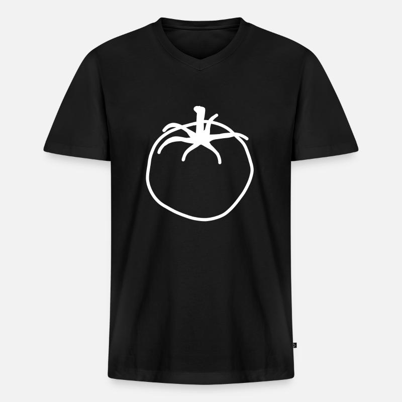 Tomato - Männer Premium Bio T-Shirt mit V-Ausschnitt - Schwarz