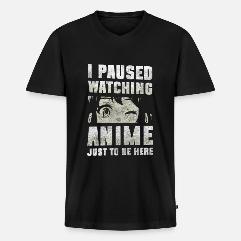Anime Ramen - Männer Premium Bio T-Shirt mit V-Ausschnitt - Schwarz