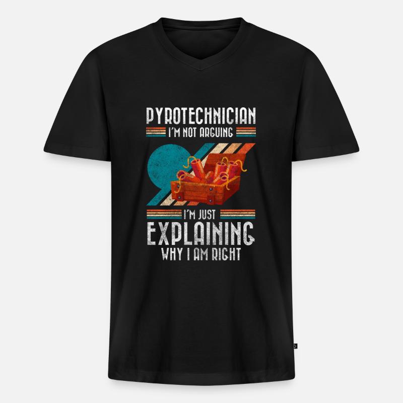 Technik Rakete Feuerwerkskörper Ultras - Männer Premium Bio T-Shirt mit V-Ausschnitt - Schwarz