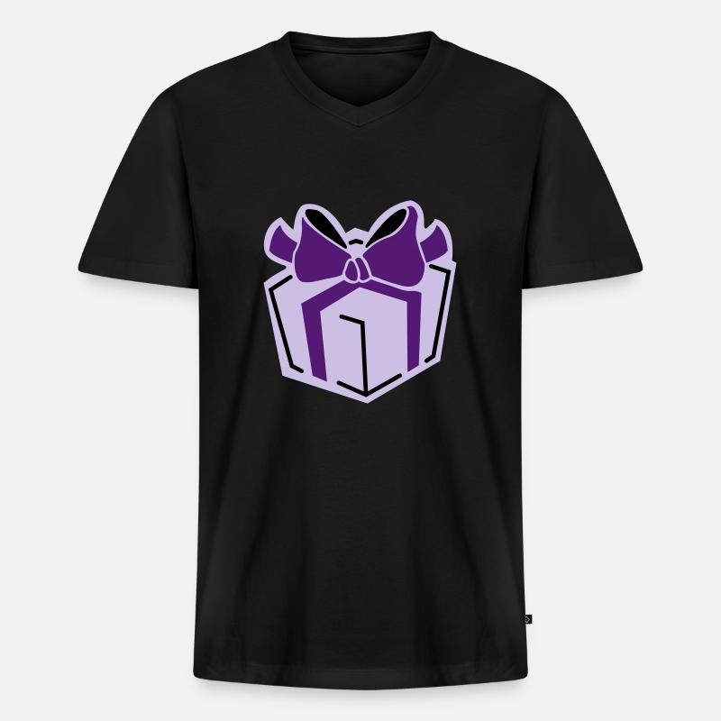 Geschenk 3 - Männer Premium Bio T-Shirt mit V-Ausschnitt - Schwarz
