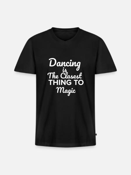 Dancing Dance Music - Men's Premium Organic T-shirt with V-neck - black