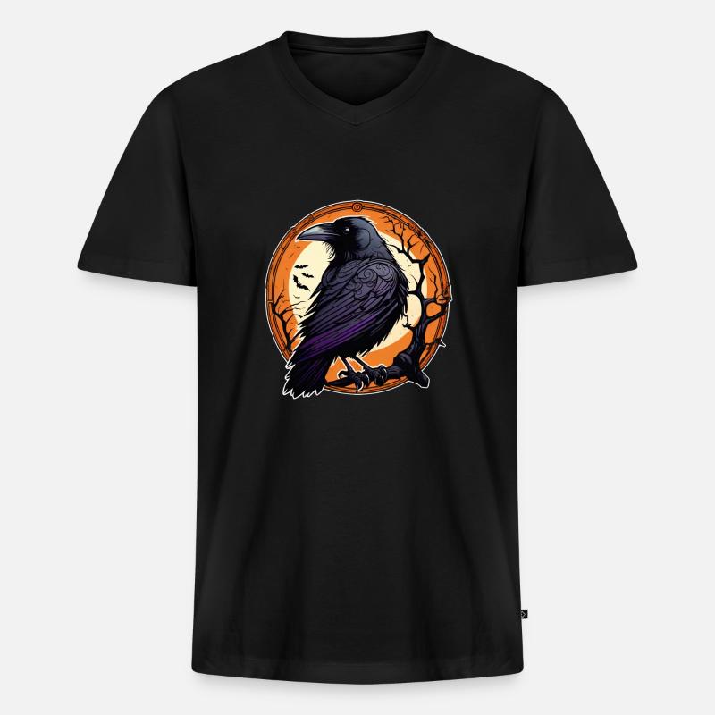 Halloween oder Hard Rock - Raven - Männer Premium Bio T-Shirt mit V-Ausschnitt - Schwarz