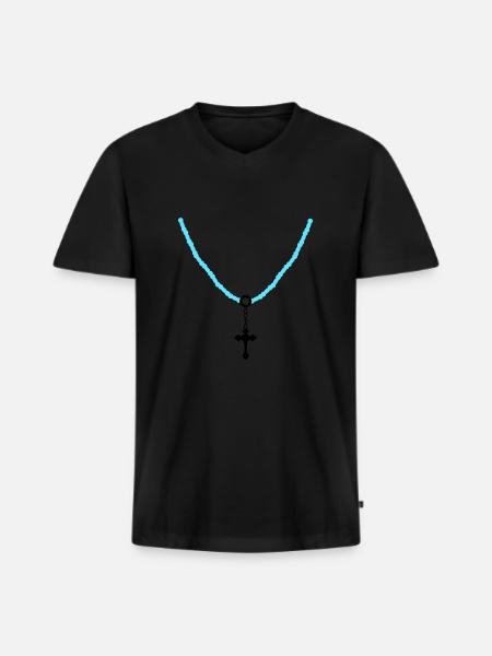 Cross Chain 02 - Men's Premium Organic T-shirt with V-neck - black