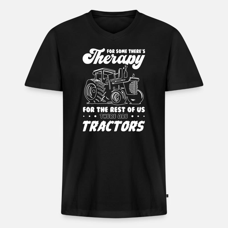 Tractor Farmer - Männer Premium Bio T-Shirt mit V-Ausschnitt - Schwarz
