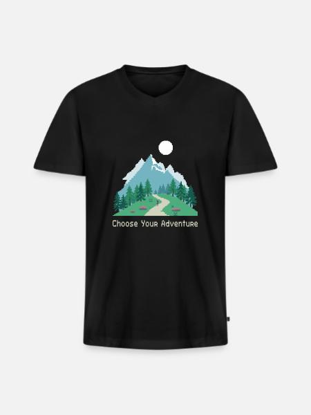 Retro Gaming Adventure - Men's Premium Organic T-shirt with V-neck - black