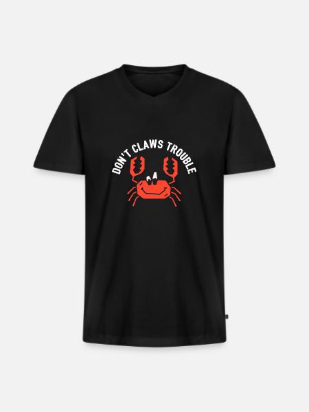 Crab Dont Claws Trouble - Men's Premium Organic T-shirt with V-neck - black