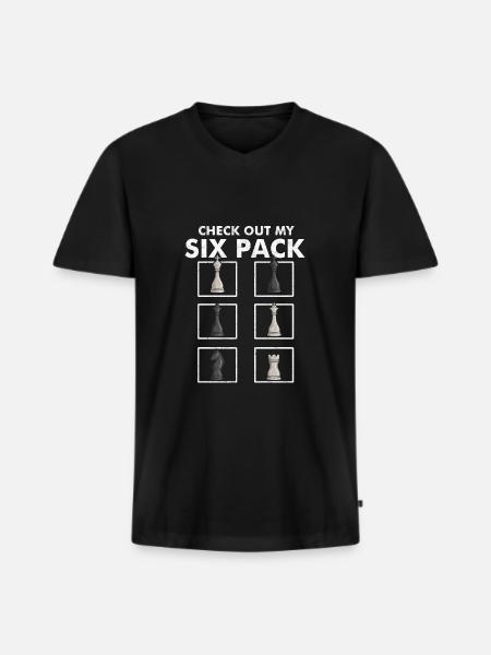 Schach Schachspieler - Männer Premium Bio T-Shirt mit V-Ausschnitt - Schwarz