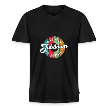 15 Dienstjahre Firmenjubiläum 15 Jahre - Männer Premium Bio T-Shirt mit V-Ausschnitt - Schwarz - Vorne - Nico (187cm)