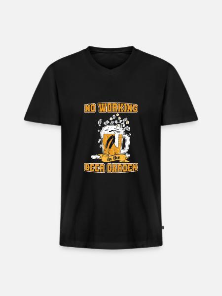 Bier Biergarten Bierfest Bierkrug - Männer Premium Bio T-Shirt mit V-Ausschnitt - Schwarz