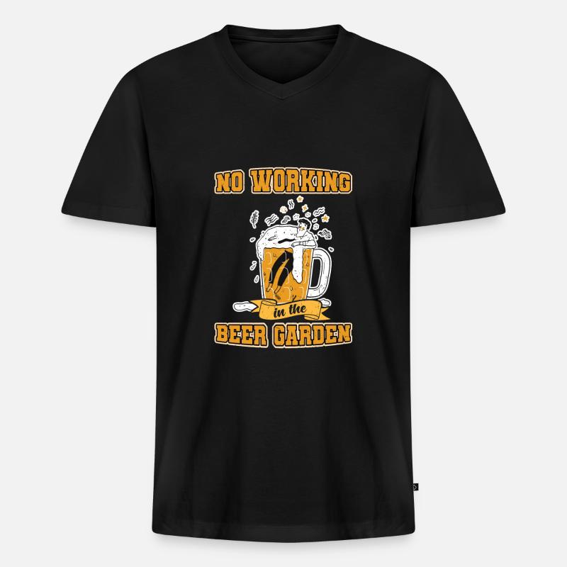 Bier Biergarten Bierfest Bierkrug - Männer Premium Bio T-Shirt mit V-Ausschnitt - Schwarz