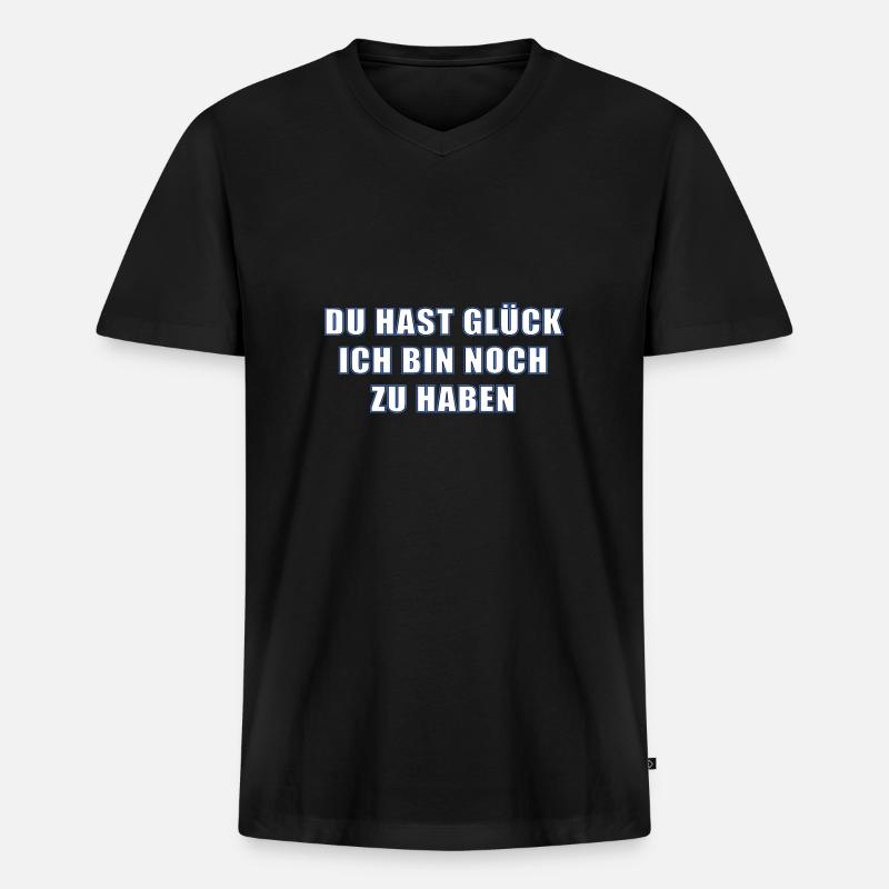Ich bin Single - Männer Premium Bio T-Shirt mit V-Ausschnitt - Schwarz