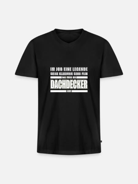 Dachdecker Dachspengler Legende Dachklempner - Männer Premium Bio T-Shirt mit V-Ausschnitt - Schwarz
