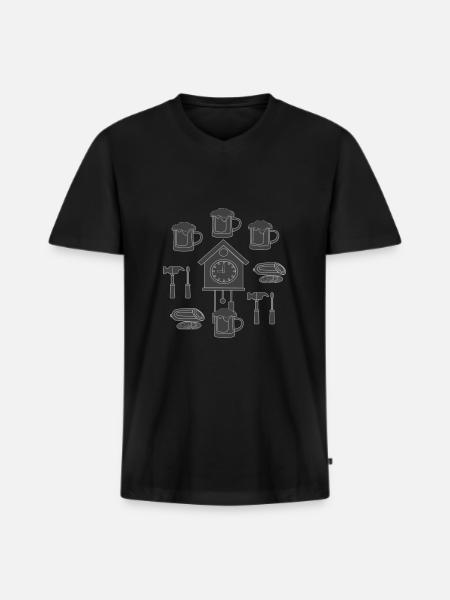 good day - Männer Premium Bio T-Shirt mit V-Ausschnitt - Schwarz